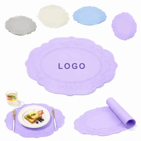 European Retro Embossed Silicone Placemat for Dining Table
