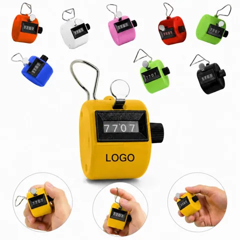Metal 4-Digit Hand Tally Counter for Accurate Counting Up