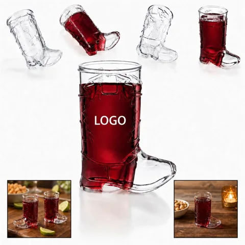 Mini Boot Shot Cups - Novelty Food-Safe Drinking Glass