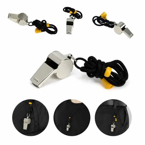 Stainless Steel Sports Whistle with Lanyard for Coaches 2