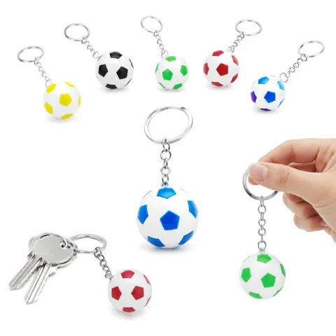Mini Soccer Ball Keychain with Stitched Pattern for Keys 2