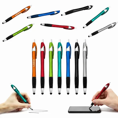 2-in-1 Stylus Pen with Retractable Ballpoint, Fine-Tip