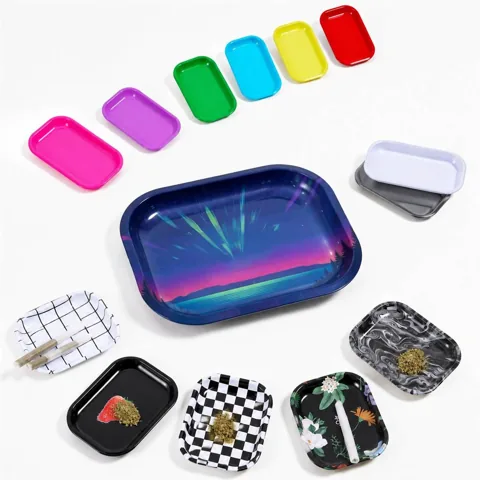 Mirror Rolling Tin Tray with Raised Edge, Portable 2