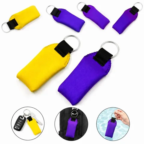 Customizable Neoprene Keychain Holder with Secure Ring 2