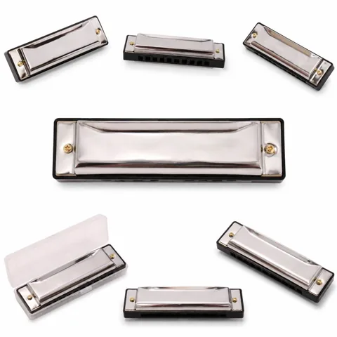 Harmonica Set of 7, Tremolo & 10-Hole Blues with Cases 2