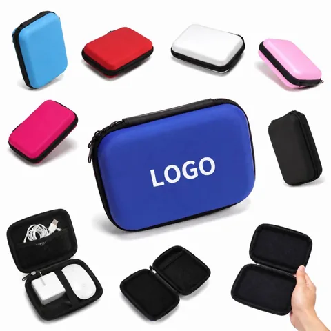 Mini Square EVA Cable Organizer Box for Earphones and Data