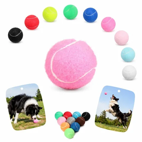 Multicolor Plush Pet Tennis Ball Toy for Dogs, Bouncy Fetch 2