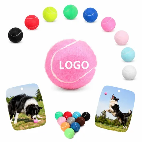 Multicolor Plush Pet Tennis Ball Toy for Dogs, Bouncy Fetch