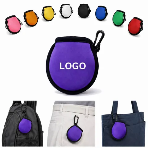 Portable Golf Ball Cleaning Pouch with Soft Inner Lining
