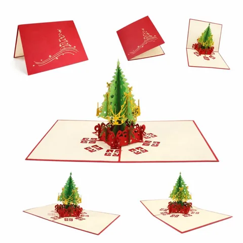3D Christmas Tree Pop-Up Card with Festive Design 2