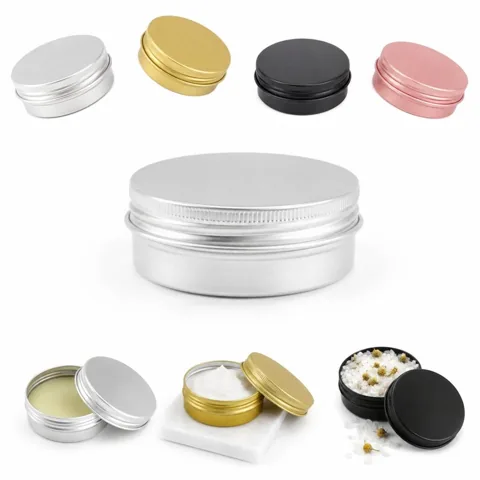 Premium Aluminum Round Metal Can with Secure Lid 2