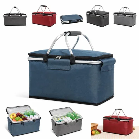 Collapsible Insulated Picnic Basket, 18L Hard Shell Cooler 2