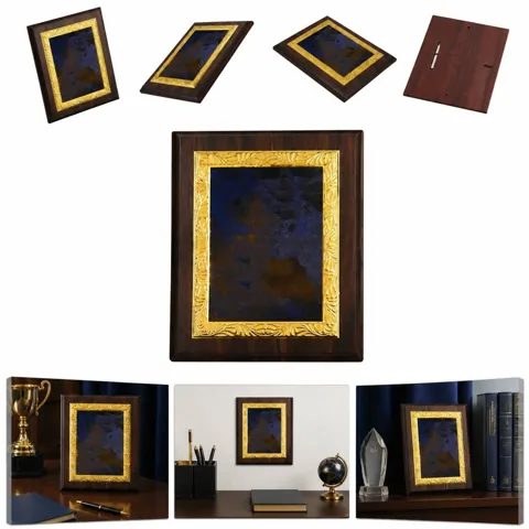8x10 Blue Plate Wood Plaque with UV Imprint 2