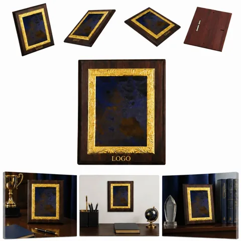 8x10 Blue Plate Wood Plaque with UV Imprint