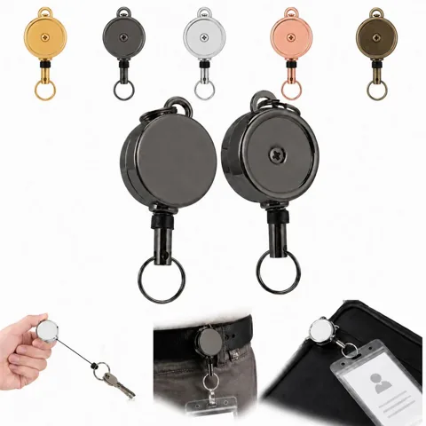 Alloy Retractable Keychain Lanyard with Smooth Extendable 2