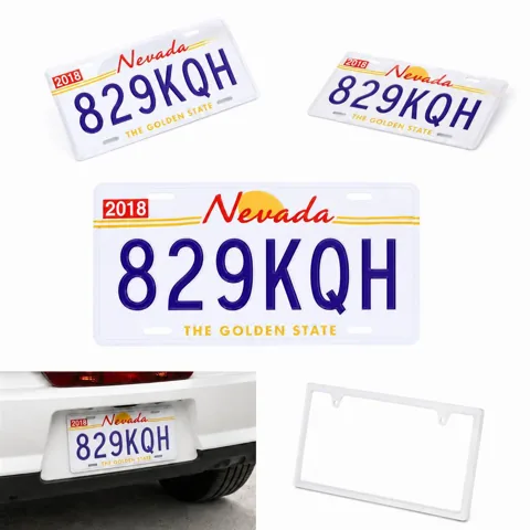 Personalized Nevada Style License Plate with Frame 2