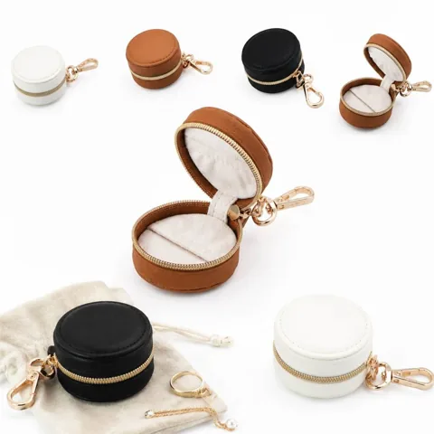 Mini PU Travel Jewelry Box with Compartments 2