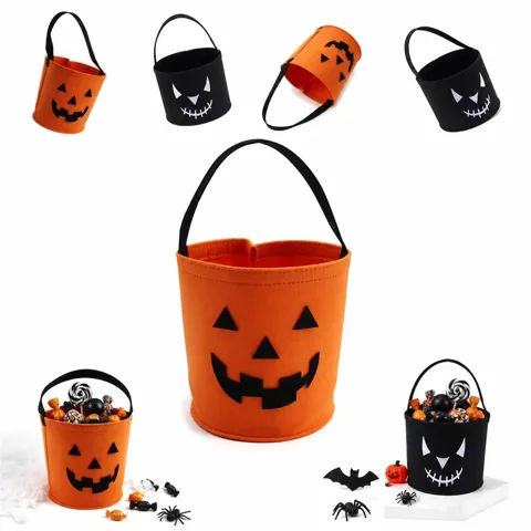 Halloween Felt Candy Bucket with Reinforced Handles 2