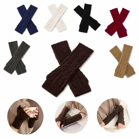 Fingerless Knit Gloves for Warmth and Full Finger Dexterity 2