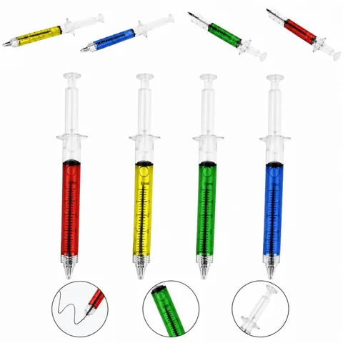 Creative Syringe Pen Novelty Ballpoint with Colorful Ink 2