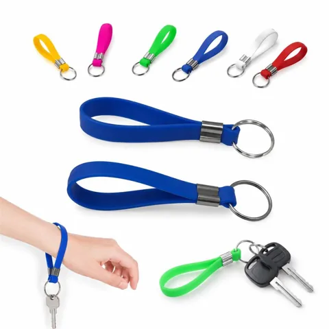 Custom Silicone Wristband Keyring with Debossed 2