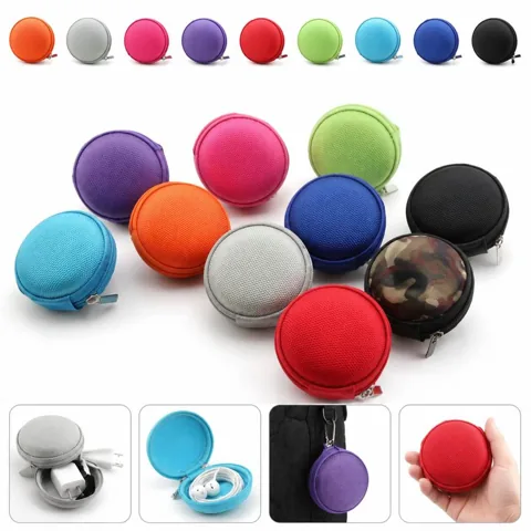 EVA Round Zipper Earphone Case, Durable Shockproof Storage 2