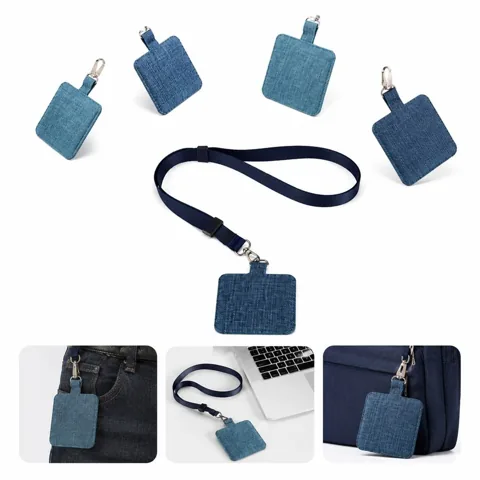Denim Multi-functional Lanyard Card Holder with Carabiner 2