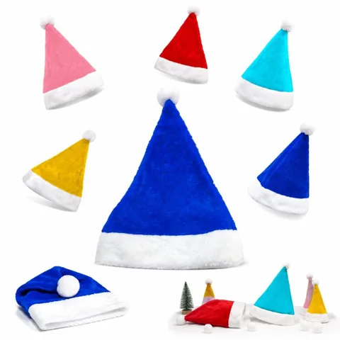 Soft Plush Santa Hat with Fluffy Pom-Pom, Adjustable 2