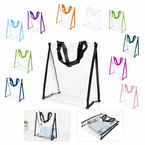 Clear PVC Tote Bag Waterproof Transparent Carryall 2