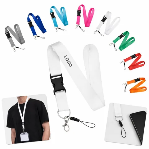 Multi-Color Detachable Buckle Lanyard with Carabiner