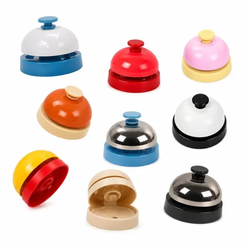 Classic Hand Press Service Bell, Dome Design with Clear Ring 2