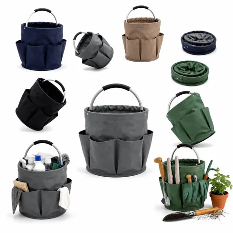 Foldable Oxford Storage Basket with Metal Handle 2