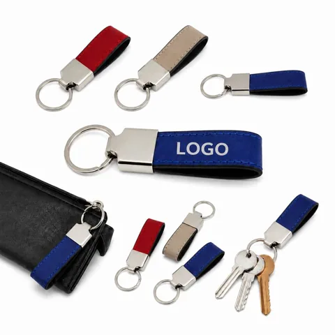 Genuine Leather Key Ring with Sturdy Metal Ring for Daily