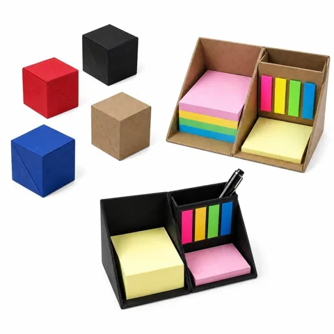 Sticky Note Cube with Built-in Pen Slot for Desk 2
