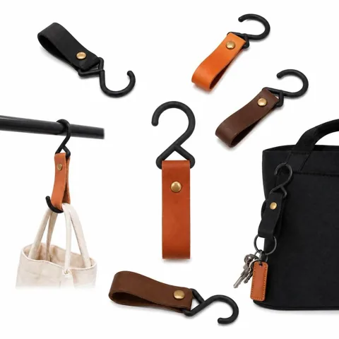 PU Leather Hanging Hook Straps with Metal Ends for Bags 2