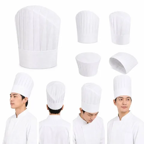 Disposable Paper Chef Hats for Kids Adults Cooking Baking 2