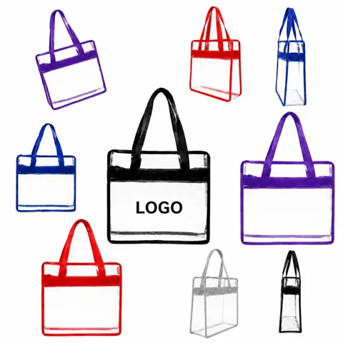 Clear PVC Tote Bag for Stadium Events with Zipper 1