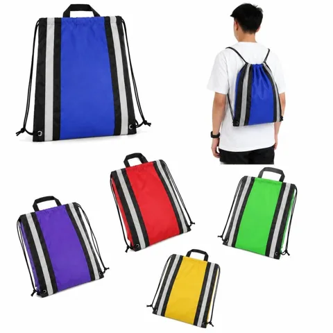 Reflective Drawstring Backpack for Safe Night Use 2