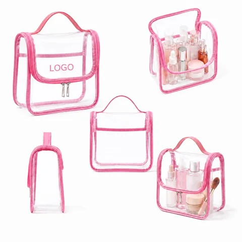 Clear PVC Cosmetic Bag with Durable Zipper, Water-Resistant
