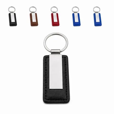 Customizable PU Leather Keychain Minimalist Durable 2