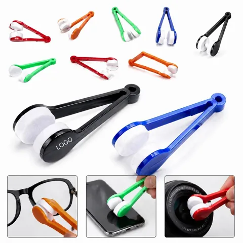 Portable Eyeglass Cleaner with Microfiber Clip-on Pad