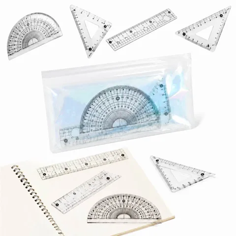 Clear Transparent Geometry Set for Drawing and Measuring 2