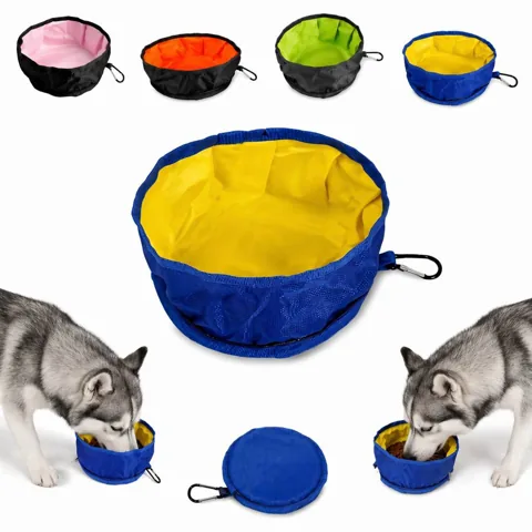 Oxford Waterproof Foldable Pet Bowl with Carabiner 2