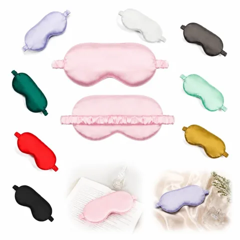 Ergonomic Silk Sleep Mask with Adjustable Strap for Travel 2