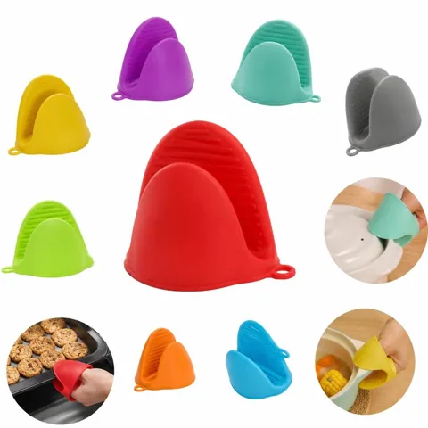 Silicone Mini Oven Mitts Heat Resistant Pinch Grip Pot 2
