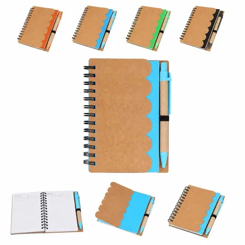 Wavy Stripe Notepad with Pen, Smooth Paper Writing Notebook 2