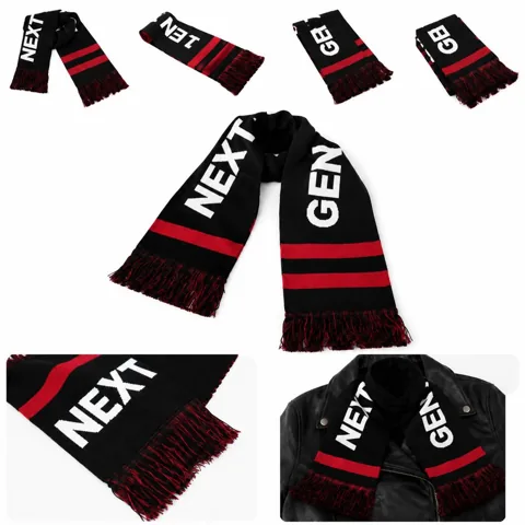 Acrylic Knitted Scarf with NEXT GEN Lettering, Black 2