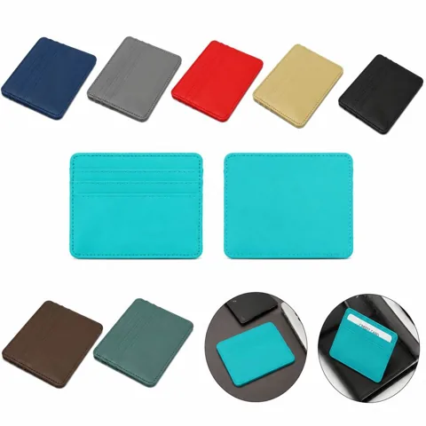 Slim PU Leather Card Holder with Multiple Slots 2