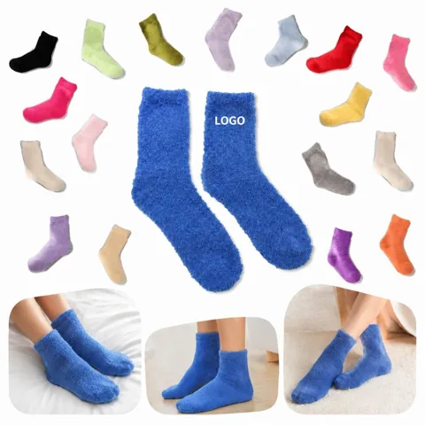 Cozy Coral Fleece Mid-Calf Socks for Warmth and Comfort