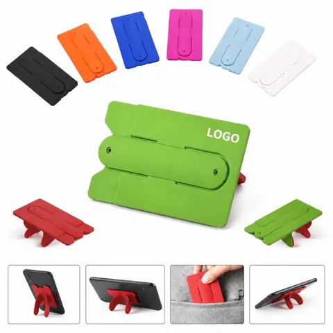Silicone Kickstand Card Holder for Smartphones